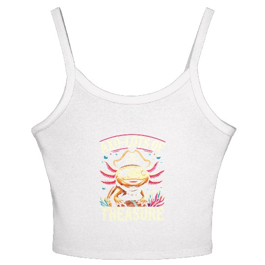 Treasure Hunting Adventure Pirate Axolotl Women's Spaghetti Strap Tank Top