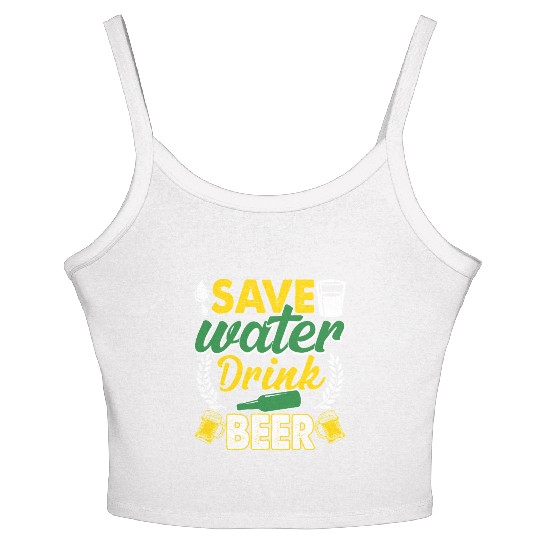 Save Water Drink Beer Women's Spaghetti Strap Tank Top