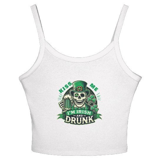 Kiss Me I Am Irish And Drunk St. Patrick's Women's Spaghetti Strap Tank Top