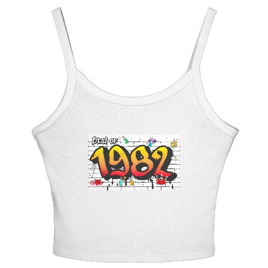 Best of 1982 Graffiti – 43 Years of Punk Edge Women's Spaghetti Strap Tank Top