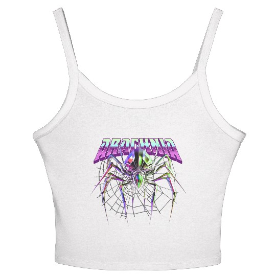 Arachnia Spider On Web Women's Spaghetti Strap Tank Top