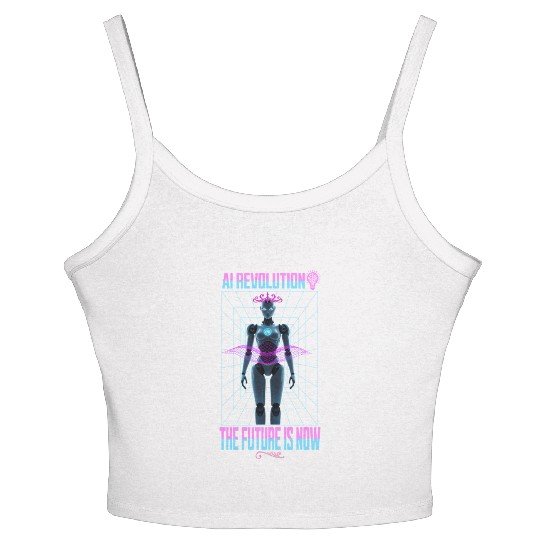 AI REVOLUTION: the future is now Women's Spaghetti Strap Tank Top