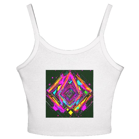 Neon Colors Vintage Party Rave Women's Spaghetti Strap Tank Top