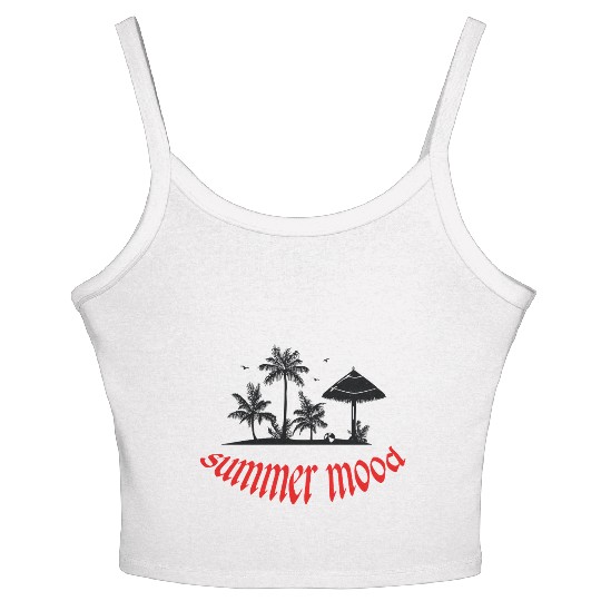 Tropical Beach Sunset with Summer Mood Women's Spaghetti Strap Tank Top