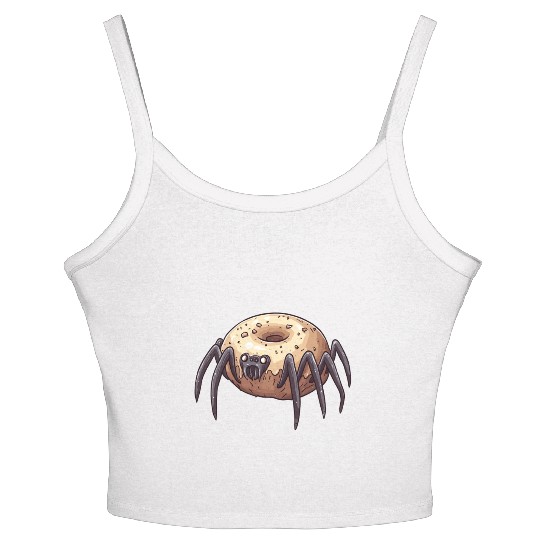 Donut Spider Funny Creative Motif Women's Spaghetti Strap Tank Top