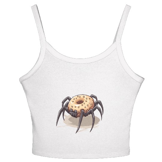 Donut Spider Funny Creative Motif Women's Spaghetti Strap Tank Top