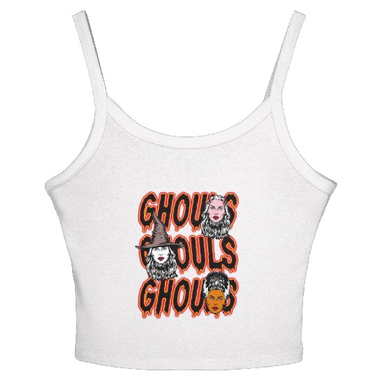 Ghouls, Ghouls, Ghouls Lady Horror Monster Mob Women's Spaghetti Strap Tank Top