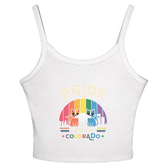 Pride of Dallas City Texas USA Rainbow Flag Women's Spaghetti Strap Tank Top