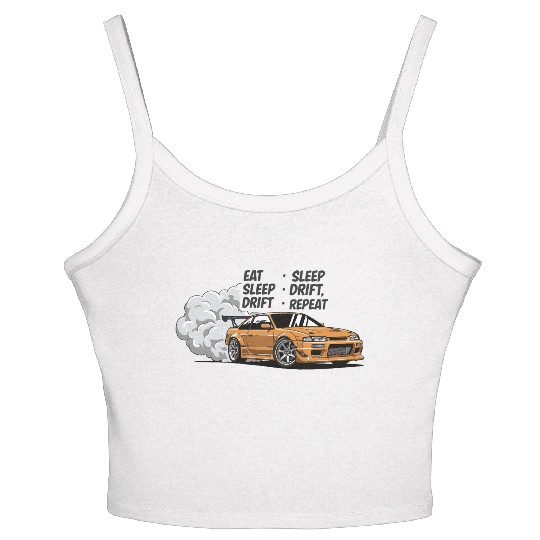 Eat Sleep Drift Repeat Women's Spaghetti Strap Tank Top – Neon JDM Car Raci
