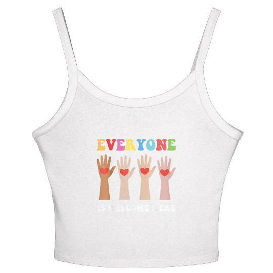 Everyone Is Welcome Here Idaho Teacher Women's Spaghetti Strap Tank Top