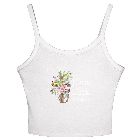 1 Cross 3 Nails 4 Given Christian He is Risen Women's Spaghetti Strap Tank Top