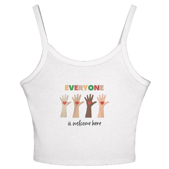 Everyone Is Welcome Here Idaho Teacher Women's Spaghetti Strap Tank Top