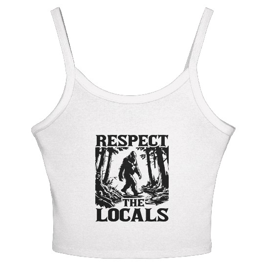 Respect the Locals – Bigfoot in the Wild Women's Spaghetti Strap Tank Top