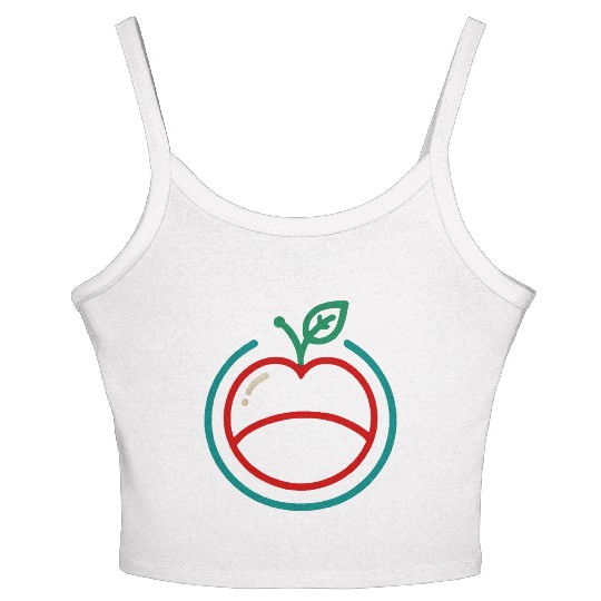 Apple Bean - Minimalist Abstract Logo Design Women's Spaghetti Strap Tank Top