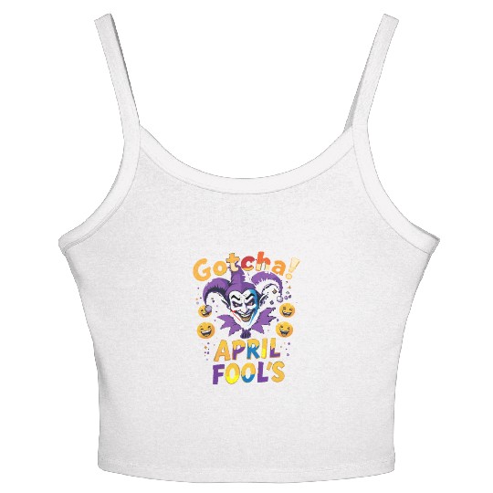 "Gotcha! April Fool’s – Funny Jester & Prank Women's Spaghetti Strap Tank Top