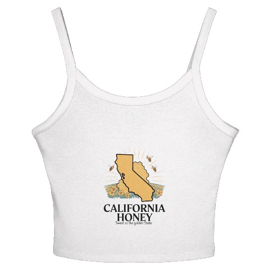 California honey sweet as the golden state Women's Spaghetti Strap Tank Top