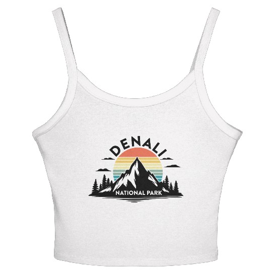 Retro Denali National Park US Vintage Denali Women's Spaghetti Strap Tank Top