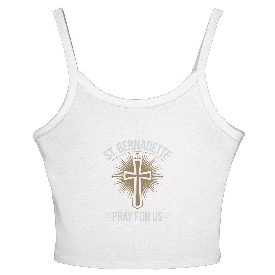 St. Bernadette Catholic Saint Pray for Us Women's Spaghetti Strap Tank Top