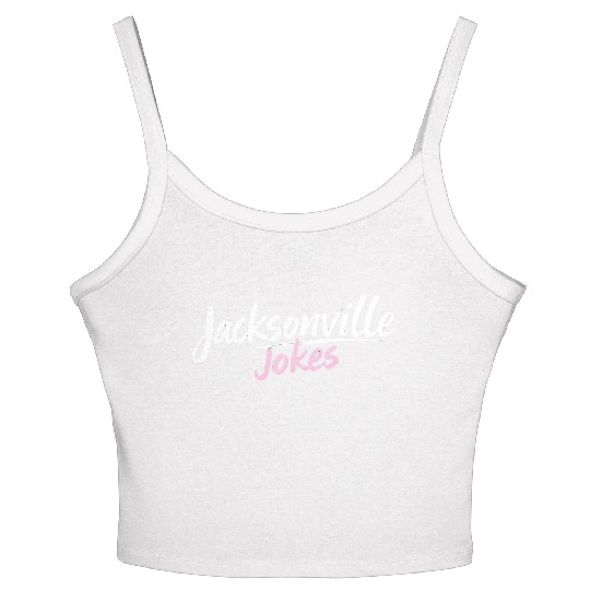 Jacksonville Jokes Brushstroke Text Design in Pink Women's Spaghetti Strap Tank Top