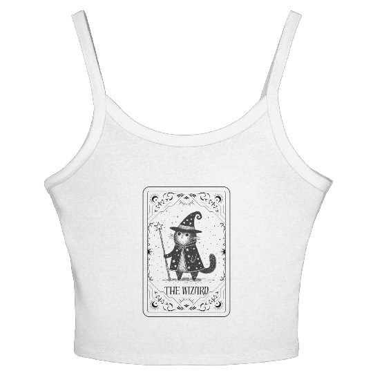 The Wizard Cat Tarot Card Women's Spaghetti Strap Tank Top