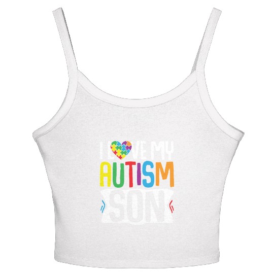 Autism Awareness Gift Parents Son Women's Spaghetti Strap Tank Top