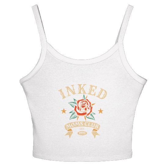 Inked Moms Club – Tattoo Rose Emblem Women's Spaghetti Strap Tank Top