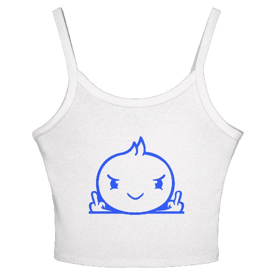 Bird Evil Middle Finger Show Bad Boy Behind Fence Women's Spaghetti Strap Tank Top