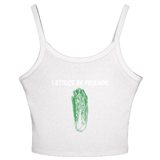 "Lettuce Be Friends" Funny Quote | Gardening Gift Women's Spaghetti Strap Tank Top