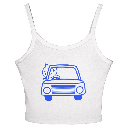Duck Car Driver Fast Vehicle Greeting Waving Cute Women's Spaghetti Strap Tank Top