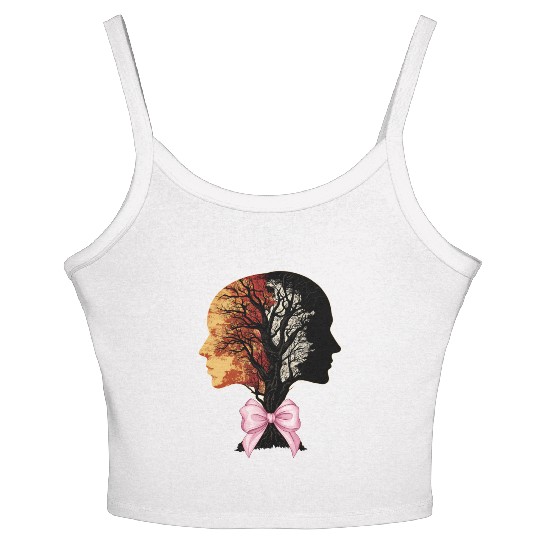 Coquette Bow Genealogy DNA Tree Family History Women's Spaghetti Strap Tank Top