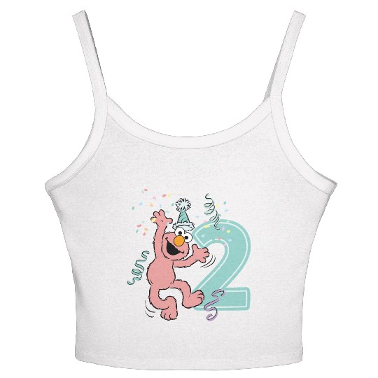 Sesame Street Birthday Design With Elmo Two Years Women's Spaghetti Strap Tank Top