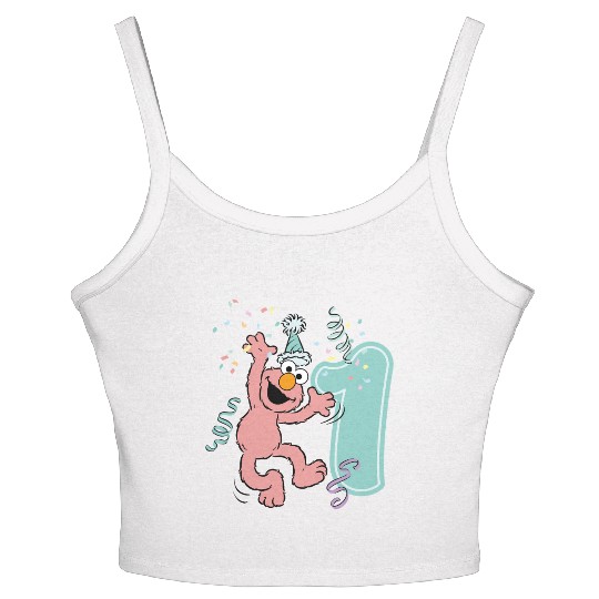 Sesame Street Birthday Design With Elmo One Year Women's Spaghetti Strap Tank Top