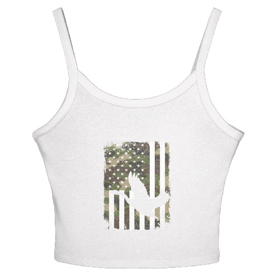 Goose Hunting Camo US Flag For Hunter Camouflage Women's Spaghetti Strap Tank Top