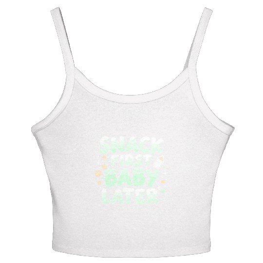 Pregnancy Cravings Funny Maternity Food Baby Bump Women's Spaghetti Strap Tank Top