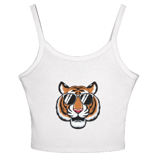 Cartoon Tiger Cute Jungle Animal For Tiger Lover Women's Spaghetti Strap Tank Top