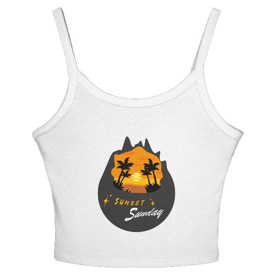 sunset sunday Women's Spaghetti Strap Tank Top