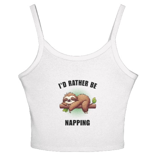 Cute Sleeping Sloth Women's Spaghetti Strap Tank Top