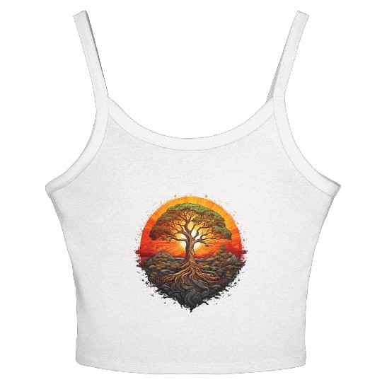 Tree of Life Long Women's Spaghetti Strap Tank Top