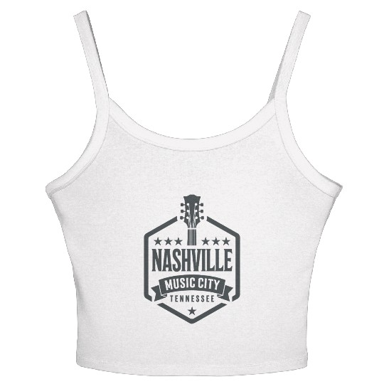 Nashville Music City Guitar Tennessee Women's Spaghetti Strap Tank Top