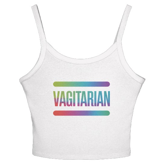 Vagitarian Vegetarian Funny Lesbian LGBTQ Pride Women's Spaghetti Strap Tank Top