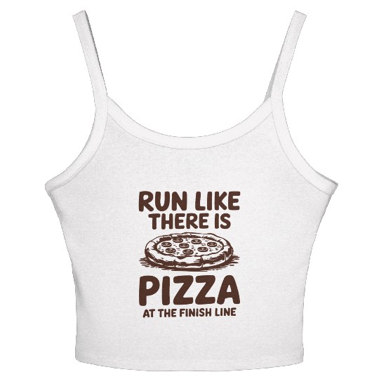 Run Like There Is Pizza Marathon Runner Finish Women's Spaghetti Strap Tank Top