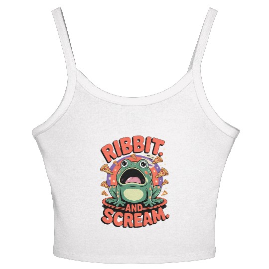 Screaming Frog Pizza Chaos Vibes Women's Spaghetti Strap Tank Top