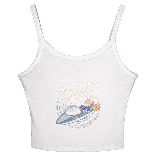 Warp Speed? More Like Nap Speed! – Space Grandpa Women's Spaghetti Strap Tank Top