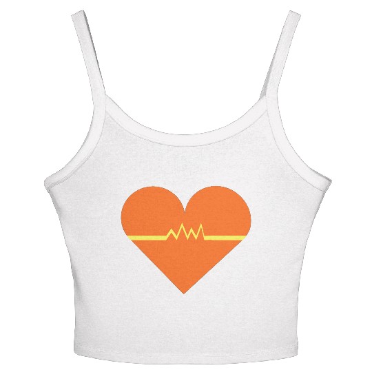 Heartbeat with Heart health care and Cardiac Women's Spaghetti Strap Tank Top