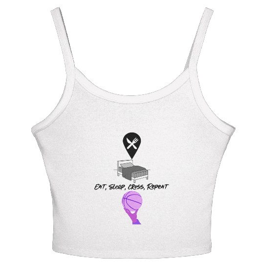 Eat, Sleep, Cross, Repeat Women's Spaghetti Strap Tank Top - Casual Unisex