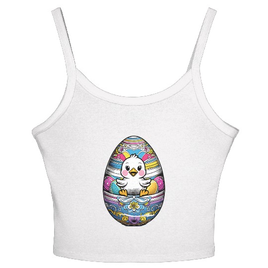 The Cute Easter egg Chick Women's Spaghetti Strap Tank Top