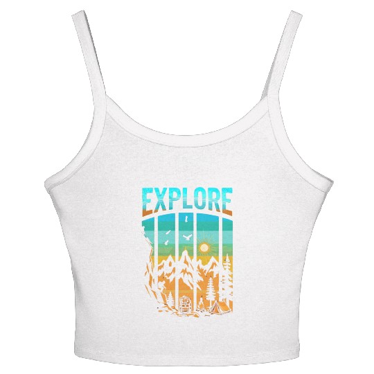 Apex Ascent: Embrace the Untamed Horizon Women's Spaghetti Strap Tank Top