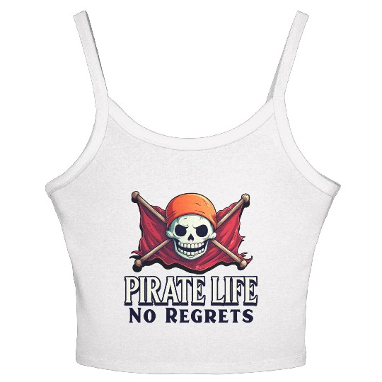 Pirate Life, No Regrets Women's Spaghetti Strap Tank Top