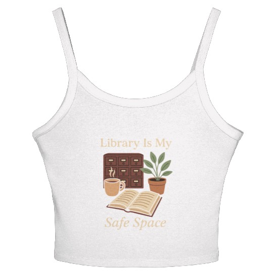 Library Nerd Book Lover Introvert Quiet Life Women's Spaghetti Strap Tank Top
