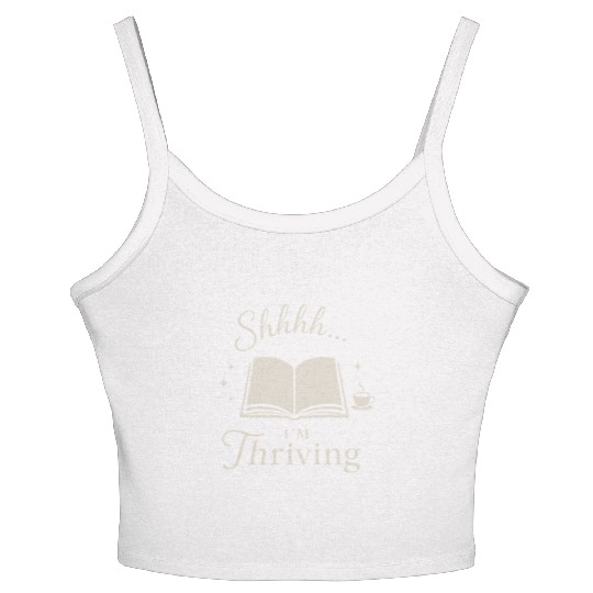 Library Nerd Book Lover Introvert Quiet Life Women's Spaghetti Strap Tank Top
